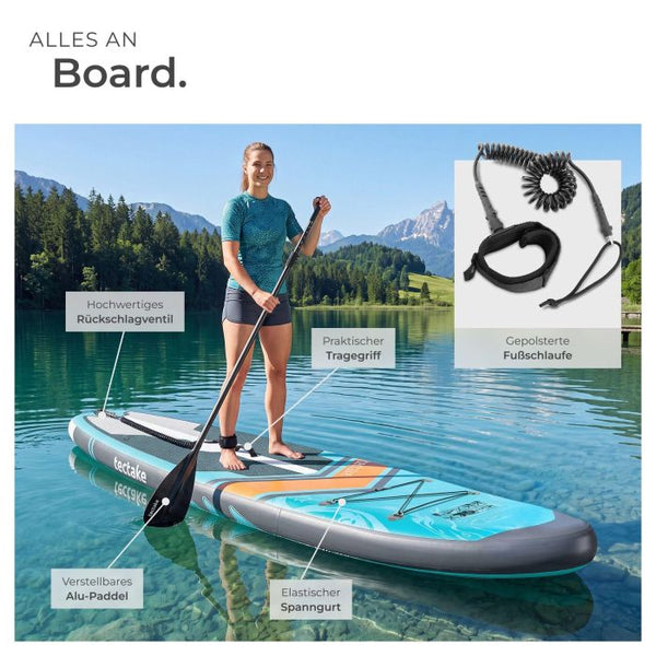 Stand-Up Paddle Board 2in1 Palagios türkis/orange 320 cm ohne Kamerahalterung