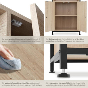 Highboard Doncaster Industrial Holz hell, Eiche Sonoma