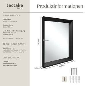 Rechteckiger Wandspiegel Elina 40,6 x 50,8 cm