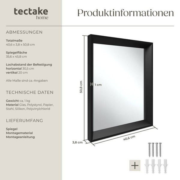 Rechteckiger Wandspiegel Elina 40,6 x 50,8 cm