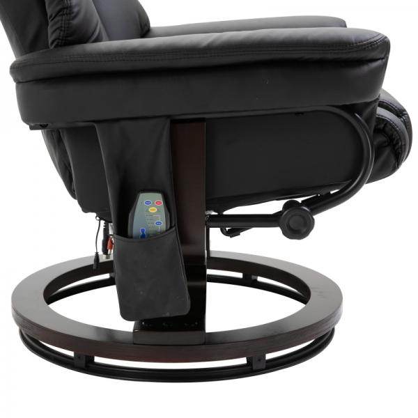 Relaxsessel mit Massagefunktion Fusshocker Massagesessel Liegefunktion Schwarz