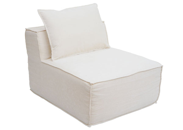 Chaiselongue Ottomane Recamiere Stoff 63x75x194cm creme