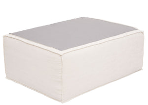 Chaiselongue Ottomane Recamiere Stoff 63x75x194cm creme