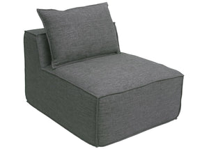 Chaiselongue Ottomane Recamiere Stoff 63x75x194cm dunkelgrau