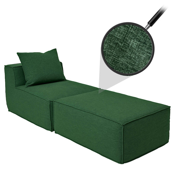 Chaiselongue Ottomane Recamiere Stoff 63x75x194cm grün