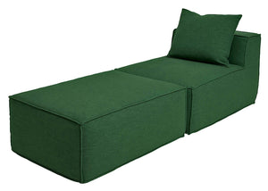 Chaiselongue Ottomane Recamiere Stoff 63x75x194cm grün