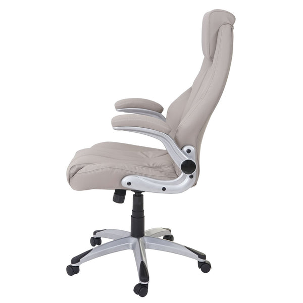 Ergonomischer Chefsessel Kunstleder taupe-grau, drehbar, MVG-zertifiziert