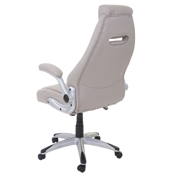 Ergonomischer Chefsessel Kunstleder taupe-grau, drehbar, MVG-zertifiziert