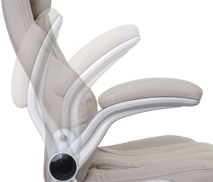 Ergonomischer Chefsessel Kunstleder taupe-grau, drehbar, MVG-zertifiziert
