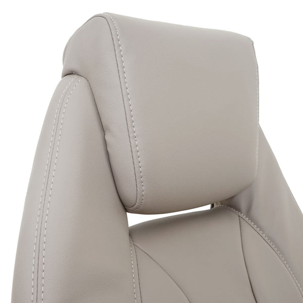 Ergonomischer Chefsessel Kunstleder taupe-grau, drehbar, MVG-zertifiziert
