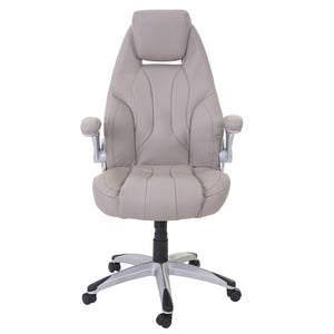 Ergonomischer Chefsessel Kunstleder taupe-grau, drehbar, MVG-zertifiziert