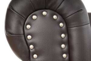 Chesterfield Lounge 2er Sofa Couch Braun - runde Füsse