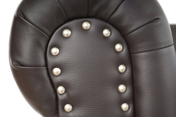 Chesterfield Lounge 2er Sofa Couch Braun - runde Füsse