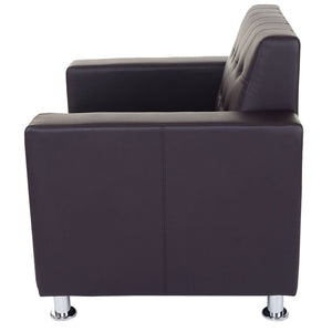 Clubsessel Loungesessel Kunstleder mit Metallfüssen braun