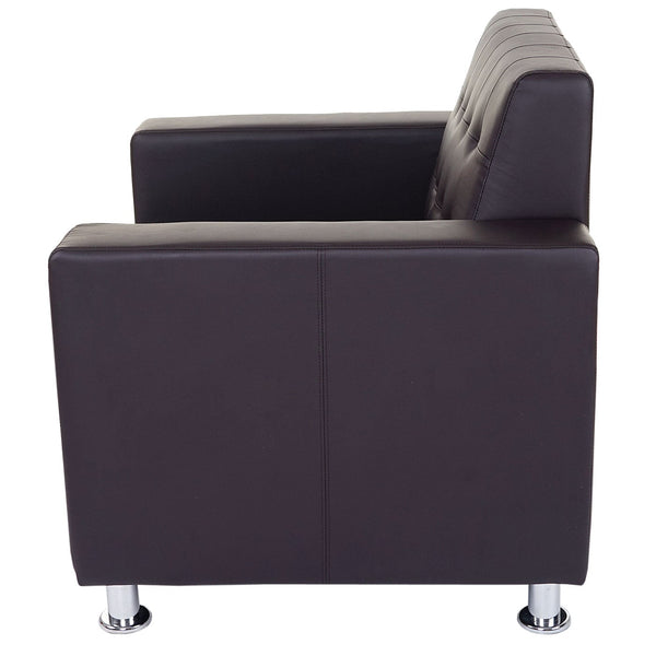 Clubsessel Loungesessel Kunstleder mit Metallfüssen braun