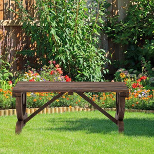 Gartenbank Sitzbank Gartenmöbel Rustikale Bank Massivholz Braun