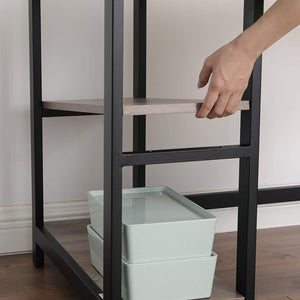 Computertisch Eckschreibtisch L-förmig Regale Büro Holz Greige Schwarz