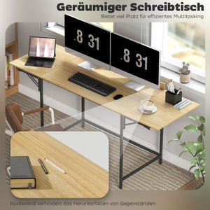 Computertisch klappbar mit ausziehbaren Platten Eiche Schwarz