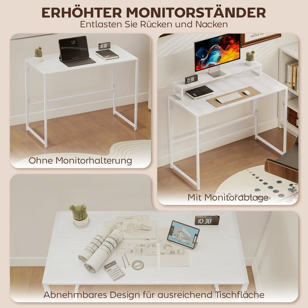 Computertisch klappbar mit Monitorhalterung für Homeoffice
