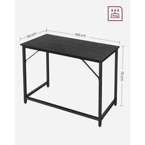 Computertisch Schreibtisch Industriedesign 50x100x75cm Metall Schwarz