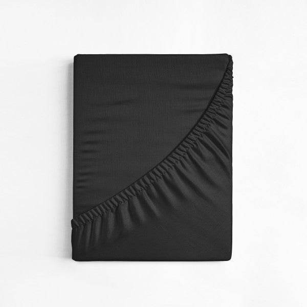 Baumwolle Spannbettlaken Schwarz 160 x 220 cm