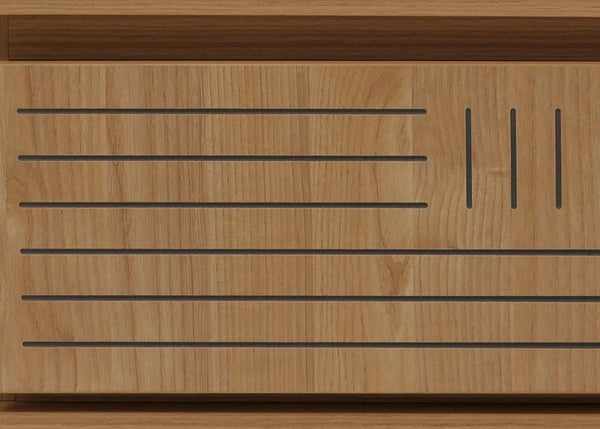 Couchtisch Sofatisch Wohnzimmertisch Beistelltisch 2 Schubladen 40x120x60cm Ulme natur