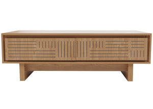 Couchtisch Sofatisch Wohnzimmertisch Beistelltisch 2 Schubladen 40x120x60cm Ulme natur