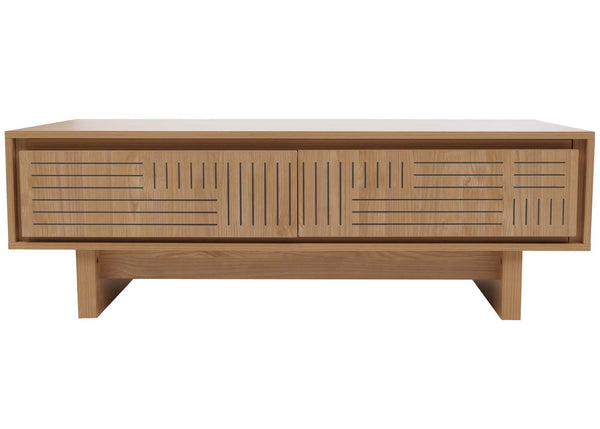 Couchtisch Sofatisch Wohnzimmertisch Beistelltisch 2 Schubladen 40x120x60cm Ulme natur