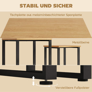 Couchtisch 2er Set mit Metallrahmen Holzoptik für Wohnzimmer