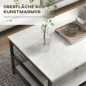 Couchtisch 2er-Set Marmoroptik Wohnzimmer Weiss