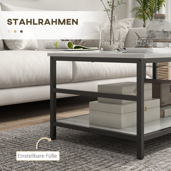 Couchtisch 2er-Set Marmoroptik Wohnzimmer Weiss