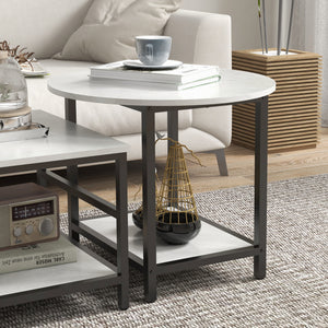 Couchtisch 2er-Set Marmoroptik Wohnzimmer Weiss