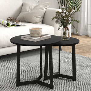 Couchtisch 2er-Set modern Design bis 35kg belastbar Schwarz