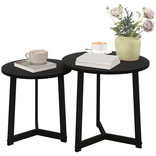 Couchtisch 2er-Set modern Design bis 35kg belastbar Schwarz