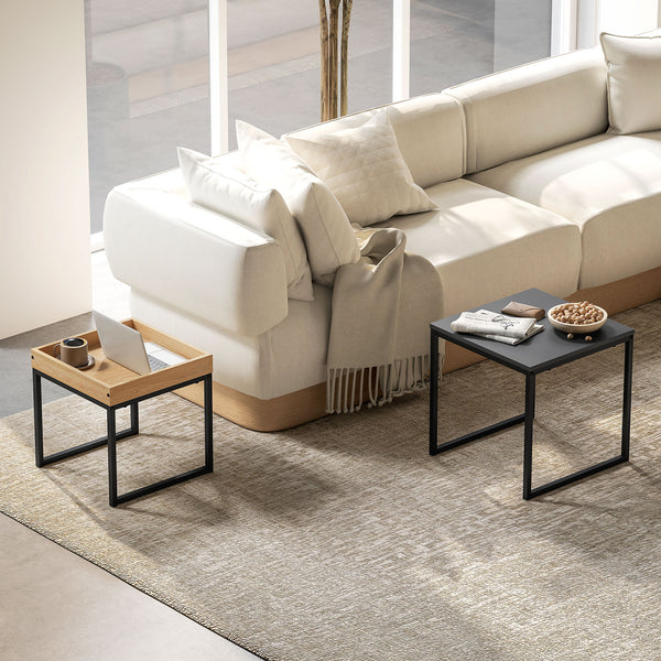 Couchtisch 2er Set modern quadratisch für Wohnzimmer schwarz