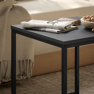 Couchtisch 2er Set modern quadratisch für Wohnzimmer schwarz