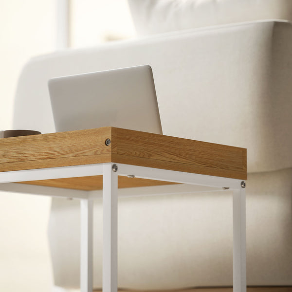 Couchtisch 2er-Set quadratisch für kleine Räume MDF Metall weiss