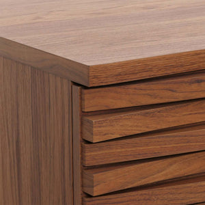 Couchtisch Wohnzimmertisch 3D-Design 2 Schubladen MDF Metall 46x110x55cm Walnuss-Optik