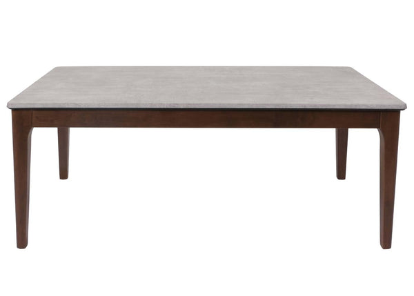 Couchtisch Beistelltisch Sofatisch HDF Laminat 46x120x70cm Beton-Optik braune Beine