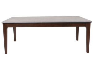 Couchtisch Beistelltisch Sofatisch HDF Laminat 46x120x70cm Beton-Optik braune Beine