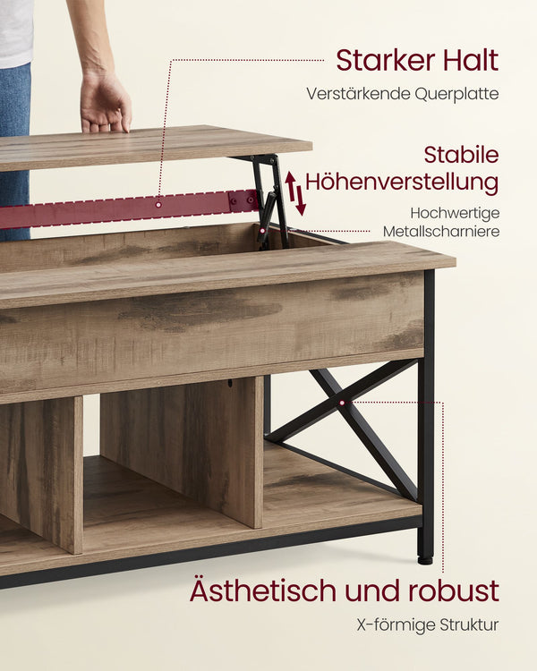 Couchtisch Höhenverstellbar Braun