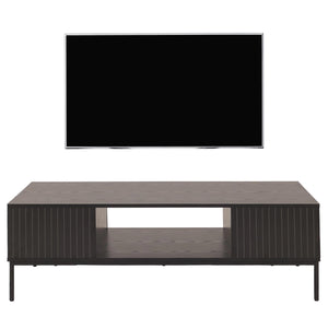 Couchtisch Tisch Sofatisch Beistelltisch Ablage Fächer MDF 39x120x60cm Holzoptik schwarz
