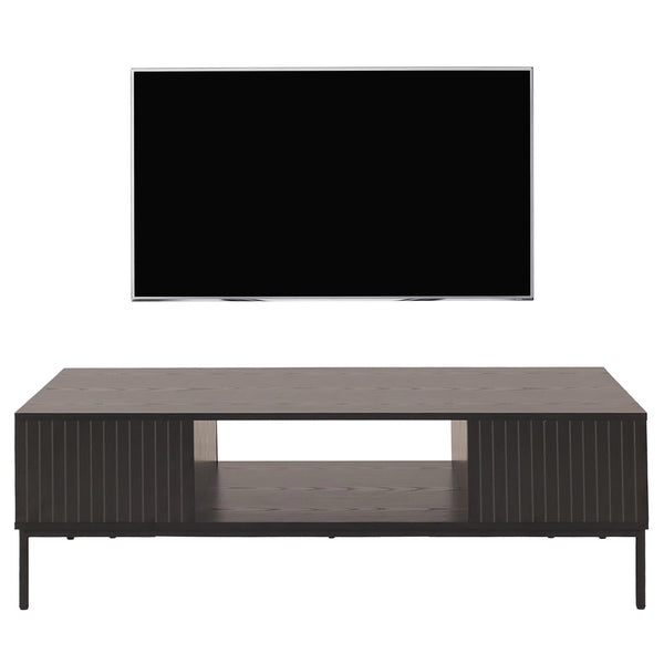 Couchtisch Tisch Sofatisch Beistelltisch Ablage Fächer MDF 39x120x60cm Holzoptik schwarz