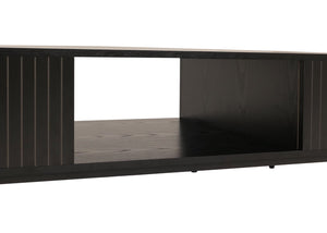 Couchtisch Tisch Sofatisch Beistelltisch Ablage Fächer MDF 39x120x60cm Holzoptik schwarz