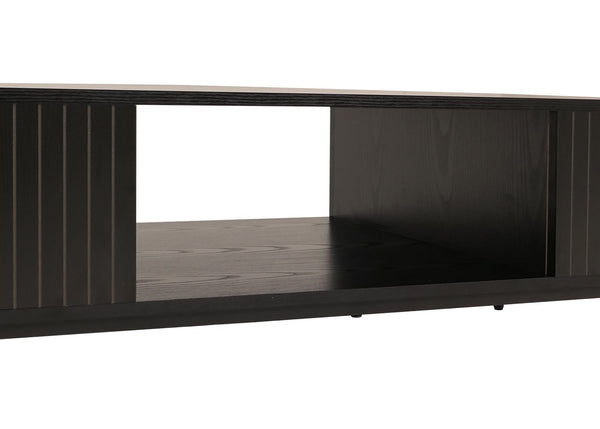 Couchtisch Tisch Sofatisch Beistelltisch Ablage Fächer MDF 39x120x60cm Holzoptik schwarz