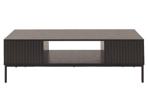 Couchtisch Tisch Sofatisch Beistelltisch Ablage Fächer MDF 39x120x60cm Holzoptik schwarz