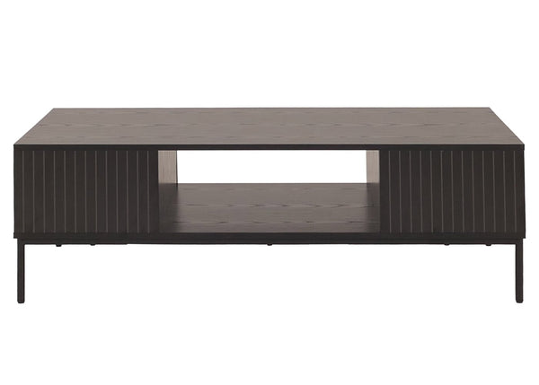 Couchtisch Tisch Sofatisch Beistelltisch Ablage Fächer MDF 39x120x60cm Holzoptik schwarz