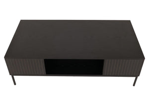 Couchtisch Tisch Sofatisch Beistelltisch Ablage Fächer MDF 39x120x60cm Holzoptik schwarz