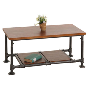 Couchtisch Wohnzimmertisch Sofatisch Beistelltisch Industrial 48x100x50cm braun
