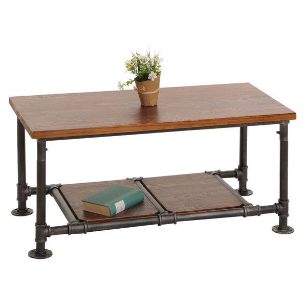 Couchtisch Wohnzimmertisch Sofatisch Beistelltisch Industrial 48x100x50cm braun